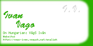 ivan vago business card